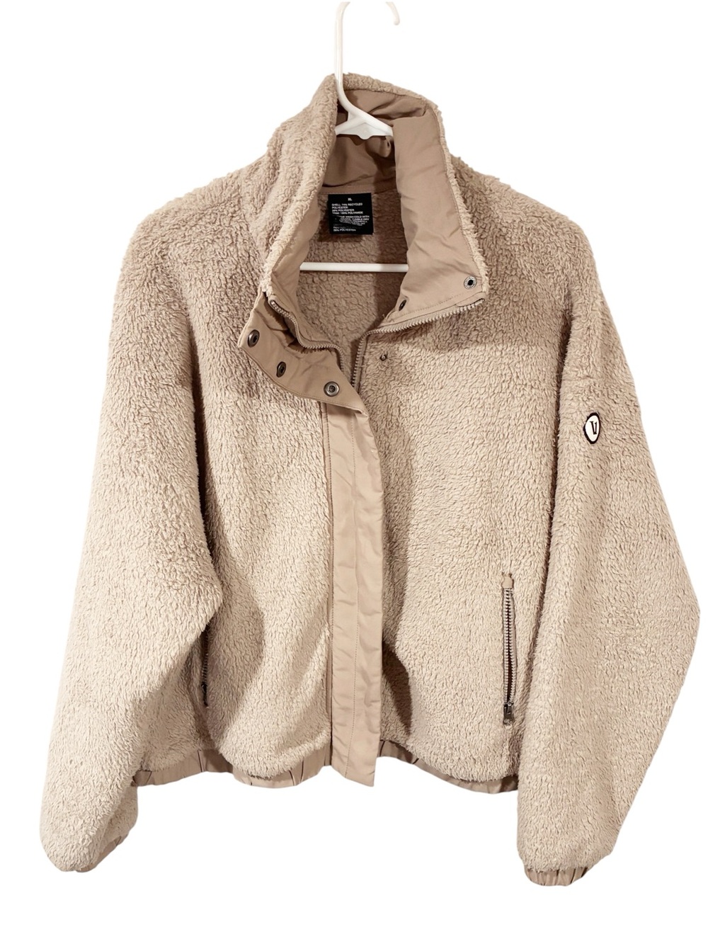 Vuori Tan Sherpa High Pile Fleece Bomber Jacket Size XL